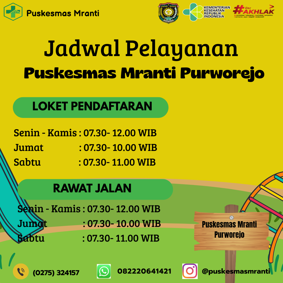 Jadwal Pelayanan Puskesmas Mranti Purworejo